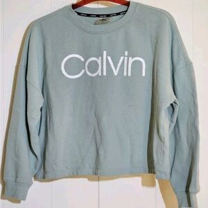 Calvin Klein Women's Sage Green Crew Neck Sweater Size L